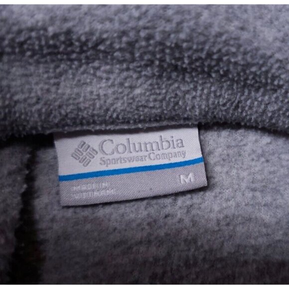 Columbia Womens Medium Grey Fleece Full Zip Hike Camping Outdoors Logo Jacket - Picture 9 of 13